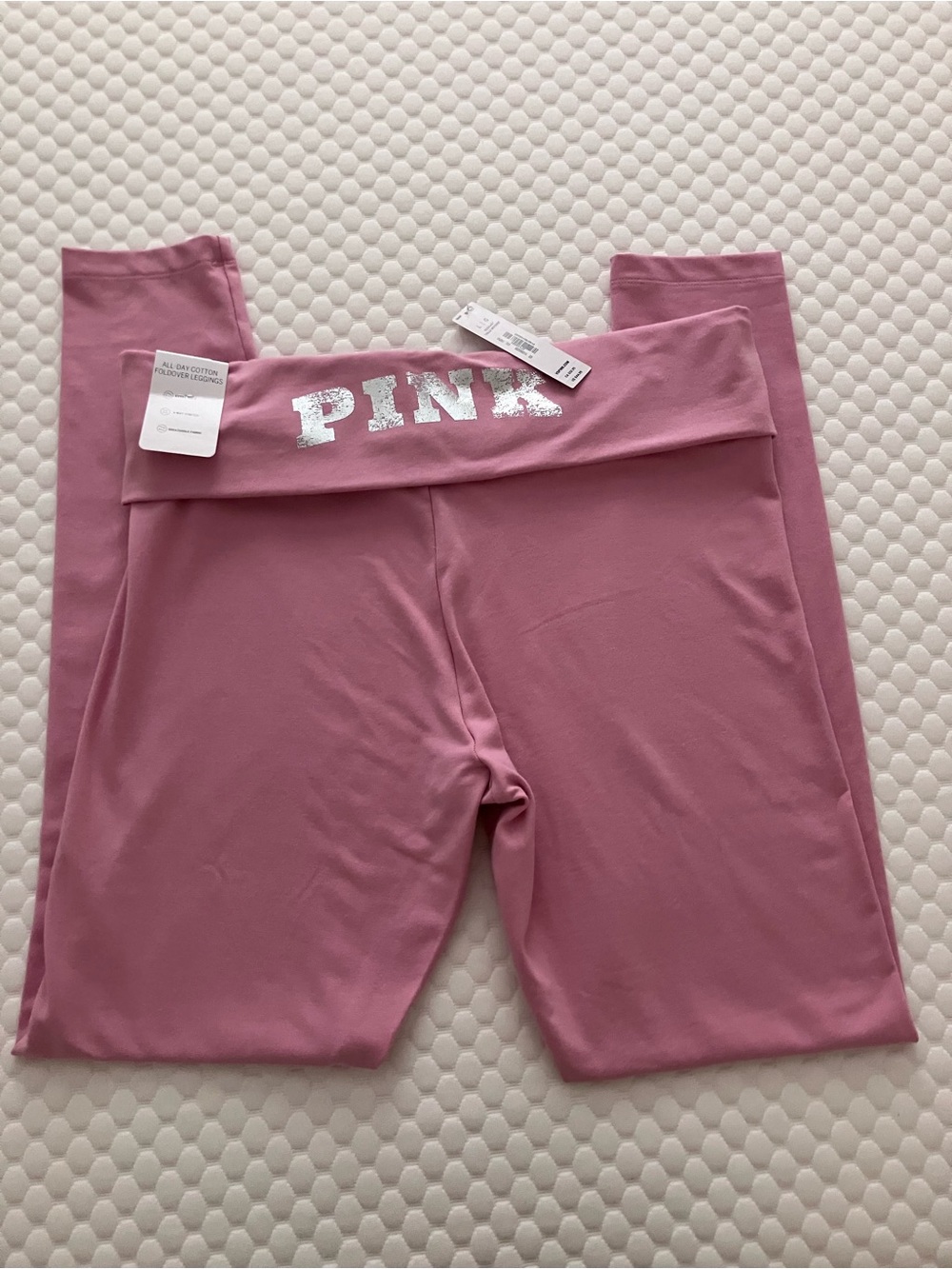 PINK Victoria's Secret cotton Fold-Over Leggings size L - nwt
